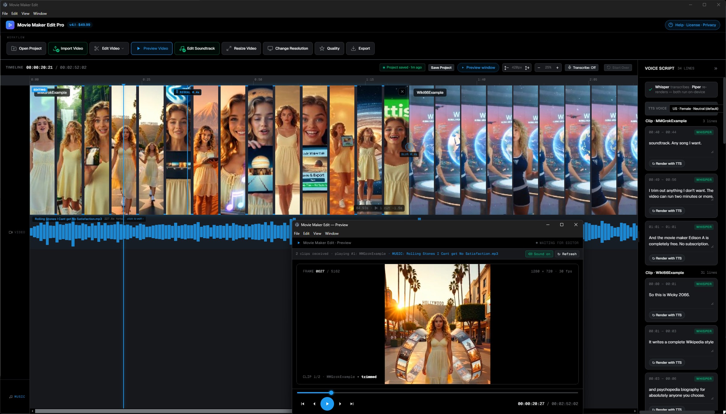 Movie Maker Edit Pro desktop app screenshot